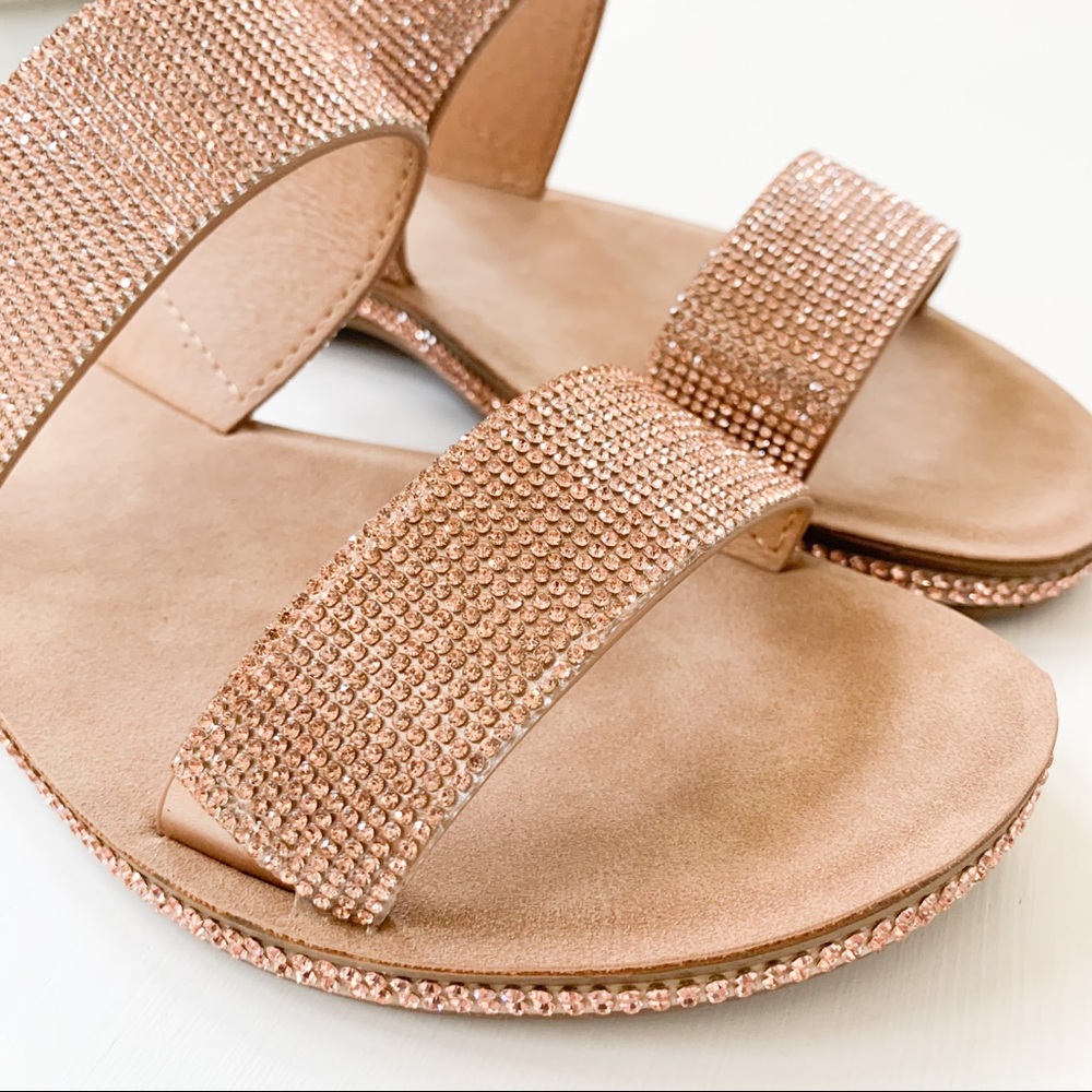Top Moda Rosegold Rhinestone Sandals Tyson-9 - Picture 7 of 8